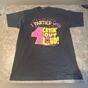 Vintage Single Stitch 4 Cryin' Out Loud Party Black Cotton Men's T-Shirt Size L